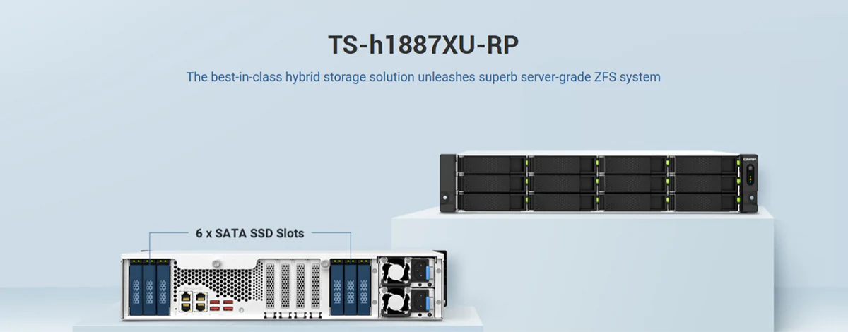 QNAP TS-h1887XU-RP-E2334-16G 2U 18 Bay Rackmount NAS Storage